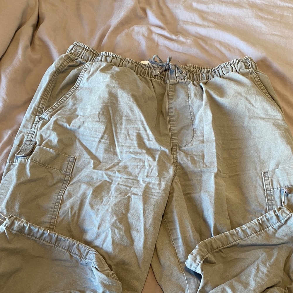 refuge Olive-Tan Drawstring Cargo Pants
